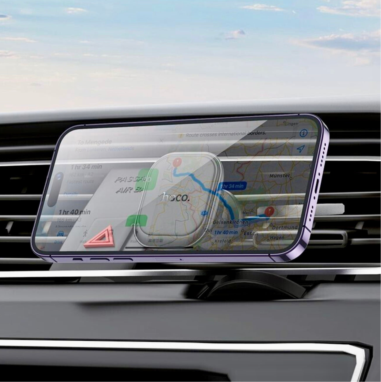 Support magnétique téléphone pour voiture sur grille d’aération